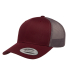 6606 Yupoong Retro Trucker Cap in Maroon/ grey