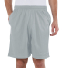 S162 Champion Logo Long Mesh Shorts with Pockets in Athletic grey