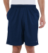 S162 Champion Logo Long Mesh Shorts with Pockets in Navy