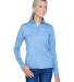 UltraClub 8618W Ladies' Cool & Dry Heathered Perfo in Columbia blue heather