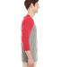 Jerzees 601RR Dri-Power Active Triblend Baseball R in Oxford/ fiery red heather