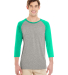 Jerzees 601RR Dri-Power Active Triblend Baseball R in Oxford/ mint heather