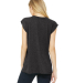 8804 Women's Flowy Muscle Tank with Rolled Cuffs in Dark grey heather