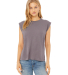 8804 Women's Flowy Muscle Tank with Rolled Cuffs in Storm
