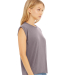 8804 Women's Flowy Muscle Tank with Rolled Cuffs in Storm