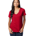 S04V Nano-T Women's V-Neck T-Shirt in Deep red