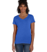 Hanes 42VT Women's V-Neck Triblend Tee with Fresh  in Royal triblend