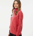 197 8673 Women's Melange Fleece Cowlneck Pullover in Red