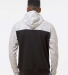 197 8676 Melange Fleece Colorblocked Hooded Pullov in Black/ white