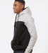 197 8676 Melange Fleece Colorblocked Hooded Pullov in Black/ white