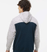 197 8676 Melange Fleece Colorblocked Hooded Pullov in Navy/ white