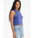 6682 Women's Racerback Cropped Tank in Heather true royal