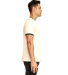 Next Level 3604 Unisex Fine Jersey Ringer Tee in Natural/forest green