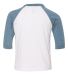 Bella+Canvas 3200T Toddler Three-Quarter Sleeve Ba in White/ denim