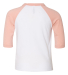 Bella+Canvas 3200T Toddler Three-Quarter Sleeve Ba in White/ heather peach