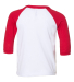 Bella+Canvas 3200T Toddler Three-Quarter Sleeve Ba in White/ red