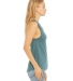 Women's Long Muscle Tank in Heather deep teal