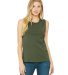 Women's Long Muscle Tank in Military green