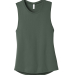 Women's Long Muscle Tank in Military green