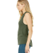 Women's Long Muscle Tank in Military green