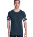 Jerzees 602MR Triblend Ringer Varsity T-Shirt in Indigo heather/ oxford
