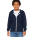 Bella + Canvas 3739Y Youth Sponge Fleece Full-Zip  in Navy