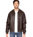 Threadfast Apparel 395J Unisex Bomber Jacket in Brown vegan leather