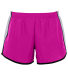 Augusta Sportswear 1266 Girls' Pulse Team Short in Power pink/ white/ black