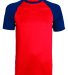 Augusta Sportswear 1508 Wicking Short Sleeve Baseb in Red/ navy