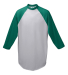 Augusta Sportswear 4421 Youth Three-Quarter Sleeve in Athletic heather/ dark green