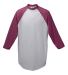 Augusta Sportswear 4421 Youth Three-Quarter Sleeve in Athletic heather/ maroon