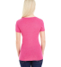 J America 8136 Women's Glitter V-Neck T-Shirt in Wildberry/ silver