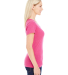 J America 8136 Women's Glitter V-Neck T-Shirt in Wildberry/ silver