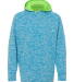 J America 8610 Youth Cosmic Fleece Hooded Pullover in Electric blue/ neon green