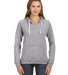 J America 8836 Women's Sueded V-Neck Hooded Sweats in Oxford