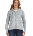 J America 8913 Women's Zen Fleece Full-Zip Hooded  in Cement