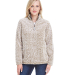 J America 8451 Women's Epic Sherpa Quarter-Zip in Oatmeal heather