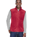 Harriton M985 Adult 8 oz. Fleece Vest in Red