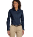 Harriton M510W Ladies' 3.1 oz. Essential Poplin in Navy