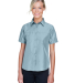Harriton M580W Ladies' Key West Short-Sleeve Perfo in Cloud blue