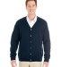 Harriton M425 Men's Pilbloc™ V-Neck Button Cardi in Dark navy