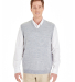 Harriton M415 Men's Pilbloc™ V-Neck Sweater Vest in Grey heather