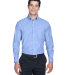Harriton M600 Men's Long-Sleeve Oxford with Stain- in Light blue
