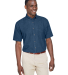Harriton M550S Men's 6.5 oz. Short-Sleeve Denim Sh in Dark denim