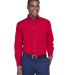 Harriton M500 Men's Easy Blend™ Long-Sleeve Twil in Red