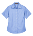 Harriton M600SW Ladies' Short-Sleeve Oxford with S in Light blue