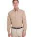 Harriton M581 Men's Foundation 100% Cotton Long-Sl in Khaki