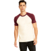 Next Level Apparel 3650 Unisex Raglan Short Sleeve in Maroon/ natural