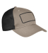 Big Accessories BA656T Patch Trucker Cap in Khaki/ black/ black