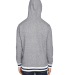 J America 8701 Peppered Fleece Lapover Hooded Pull in Pepper/ navy